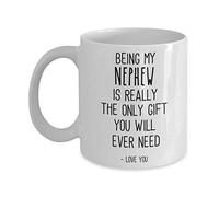 Creator's Cove Taza con texto en inglés "Being my nephew is really the only gift you need best nephew from aunt tio, Being related to me"
