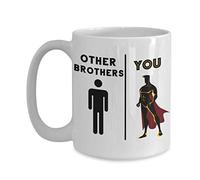Creator's Cove Taza de café con texto en inglés «Best Big Brother Hero» de hermana divertida para cumpleaños, superhéroe en la ley «being my brother is the only gift you need»