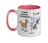 Creator's Cove Taza de café de dos tonos con diseño de unicornio bailarín de arco iris, divertida taza de agradecimiento para empleado del mes, compañero de trabajo que se va de despedida