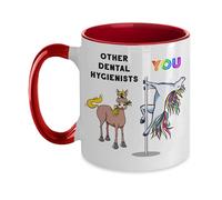 Creator's Cove Taza de café de dos tonos con diseño de unicornio bailarín de arco iris, divertida taza de agradecimiento para empleado del mes, compañero de trabajo que se va de despedida