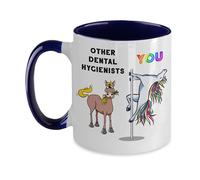 Creator's Cove Taza de café de dos tonos con diseño de unicornio bailarín de arco iris, divertida taza de agradecimiento para empleado del mes, compañero de trabajo que se va de despedida