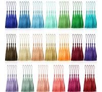 CREATRILL 100 Mini borlas de 13 cm, Hechas a Mano, sedosas, con bucles para Hacer Joyas, proyectos de Bricolaje, marcapáginas, 20 Colores, 5 Unidades de Cada uno