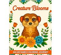 Creature Blooms - An Untamed Coloring Journey: 50 Coloring Pages for Adults, with Animals and Beautiful Flowers, Calming and Therapeutic | Gift for Animal Lovers