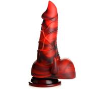 CREATURE COCKS Consolador de silicona de dragón con cuernos para hombres, mujeres y parejas. Firme y flexible, base de succión fuerte, consolador de fantasía, textura única. Silicona premium sin