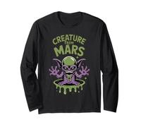 Creature from Mars Funny Alien Cartoon Design para niños Manga Larga