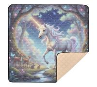 Creatures Equine Spirit - Tapete de juego antideslizante grande para actividades de bebé para piso, tapete portátil de viaje para bebés y niños pequeños, 50 x 50 pulgadas