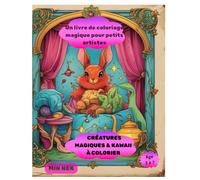 Créatures Magiques et Kawaii à Colorier: Livre de coloriage pour enfants rempli de créatures kawaii, dragons mignons, chats ailés et univers enchantés.