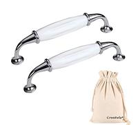 Creatwls 2 Piezas Muebles de Cerámica Perilla del Gabinete Manija de los Muebles Tiradores de Arco Picaportes Manija Cocina Perillas Gabinete Cajón Armario Armario Tirar de la manija