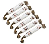 Creatwls 6 pcs Tirador de Cerámica Manija Arqueada Tiradores Puerta Cocina Muebles de Oficina Puerta Perilla Tocador Manijas