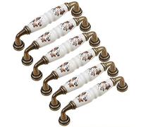 Creatwls 6 pcs Tirador de Cerámica Manija Arqueada Tiradores Puerta Cocina Muebles de Oficina Puerta Perilla Tocador Manijas