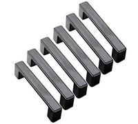 Creatwls Manija Puerta Cocina Gabinete Manijas Armarios Armario Muebles Cajón Tiradores, Negro Mangos para Muebles, 6 Unidades