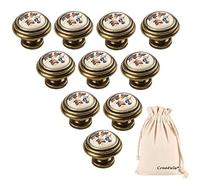 Creatwls Tiradores para Muebles de Cocina, 10 unidades, Tiradores de Cajones, Tiradores de Puerta de Armario, Tiradores de Puerta para Cocina, Manija de Cerámica del Gabinete Cómoda, Un agujero