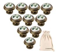 Creatwls Tiradores para Muebles de Cocina, 10 unidades, Tiradores de Cajones, Tiradores de Puerta de Armario, Tiradores de Puerta para Cocina, Manija de Cerámica del Gabinete Cómoda, Un agujero