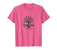 Crece a través de lo Que pasas por un árbol Camiseta, Hombre, Rosa Jaspeado, L