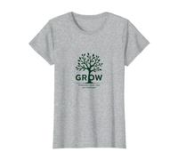 Crece a través de lo Que pasas por un árbol Camiseta, Mujer, Gris Jaspeado, L
