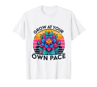 Crece a tu Propio Ritmo Colorido Bloom Apoyo para el Autismo Camiseta