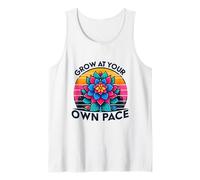 Crece a tu Propio Ritmo Colorido Bloom Apoyo para el Autismo Camiseta sin Mangas