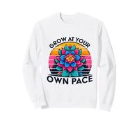Crece a tu Propio Ritmo Colorido Bloom Apoyo para el Autismo Sudadera