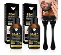 Crece Barba Kit, 2 Piezas Aceite Barba, con Rodillo, Kit Crecimiento Barba, Favorece el Crecimiento de la Barba y el Cabello, Un Regalo para Maridos, Padres y Hombres
