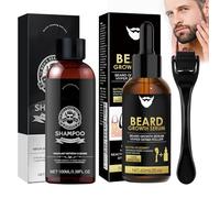 Crece Barba Kit, Aceite Barba, Champú Barba, con Rodillo, Favorece el Crecimiento de la Barba y el Cabello, Un Regalo Ideal para Hombres o para el Día del Padre