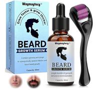 Crece Barba Kit,Crecimiento de Barba Mejorado para Hombres con Rodillo,Favorece el Crecimiento de la Cabello,Lo que es un Regalo Ideal para Hombres o Padres(60ml)
