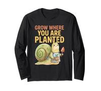Crece Donde estás plantado Cita Inspiración Jardinería Caracol Manga Larga