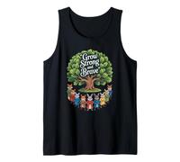 Crece fuerte y valiente Animales del bosque Inspiración Camiseta sin Mangas
