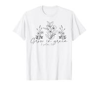 Crecer en Gracia Cristianos Hombres y Mujeres Agradecidos Camiseta