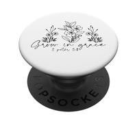 Crecer en Gracia Cristianos Hombres y Mujeres Agradecidos PopSockets PopGrip Adhesivo