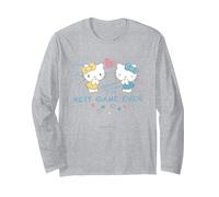 Crecer Juntos es el Mejor Juego de Todos los Tiempos - Hello Kitty Manga Larga, Unisex para Adultos, Gris Jaspeado, S