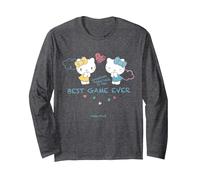 Crecer Juntos es el Mejor Juego de Todos los Tiempos - Hello Kitty Manga Larga, Unisex para Adultos, Jaspeado Oscuro, XL