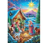 Crèche de Noël dans le jardin d'hiver Puzzle 1000 Piezas Cartón Grueso Para Toda La Familia Mitos fantásticos Noches Juegos En Familia Relajación Concentración Regalo Corporativo Regalo Ideal 1000 PCS