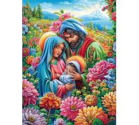 Crèche de Noël Dans le Jardin Fleuri Puzzle 300 Piezas Cartón Resistente para Adultos Mitos fantásticos Entretenimiento Individual Desconectar Estrés Colgar En Pared Idea De Regalo 300 PCS