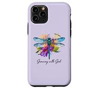 Creciendo con Dios Floral Dragonfly Christian Carcasa para iPhone 11 Pro