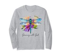 Creciendo con Dios Floral Dragonfly Christian Manga Larga