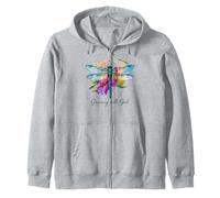 Creciendo con Dios Floral Dragonfly Christian Sudadera con Capucha