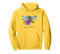 Creciendo con Dios Floral Dragonfly Christian Sudadera con Capucha