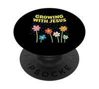 Creciendo con Jesús Cita Inspiradora Cristiana Adoración PopSockets PopGrip Adhesivo
