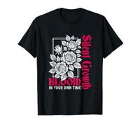 Crecimiento Silencioso: Florece a Tu Propio Ritmo Camiseta gráfica económica, Hombre, Negro, S