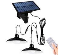 Credelin Luces colgantes solares, luz solar para cobertizo, luz de cenador para interiores y exteriores con control remoto, lámpara colgante impermeable para casa, hogar, granero, porche, jardín,