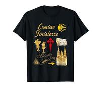 Credencial Símbolos Camino Finisterre Santiago de Compostela Camiseta