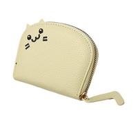 Credit Card Holder Wallet - Small Zippered Coin Purse, Cartoon Cat Design | Wear-resistant, Storable Compact Change Pouch, Secure Card Storage Organizer For Daily Use And Travel 3.94x0.98x3.54 Inches