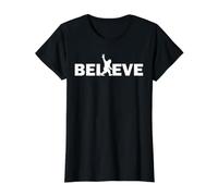 Cree en Bigfoot, Sasquatch y el Yeti - Teoría de la conspiración Camiseta gráfica económica, Mujer, Negro, XS
