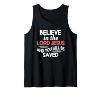 Cree en el Señor Jesús y serás Salvo Camiseta sin Mangas