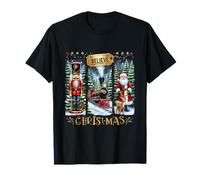 Cree en la magia de Navidad: Train Nutcracker Santa Camiseta