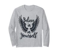 Cree en ti mismo, lindo, inspirador, motivacional, positivo Manga Larga