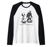 Cree las primeras preguntas más tarde - Bigfoot UFO Alien Sasquatch Camiseta Manga Raglan