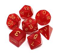 Creebuy Dados DND para Dungeon and Dragons Dados D&D Pathfinder MTG Juego de rol con Bolsa de Dados (7 Piezas), Color Rojo
