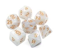 CREEBUY DND - Juego de dados blancos perla para Dungeon and Dragons D&D Pathfinder MTG, juegos de rol, dados poliédricos RPG