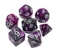 CREEBUY DND - Juego de Dados poliédricos para Mazmorras y Dragones MTG (Mezcla de Violeta-Plata)
